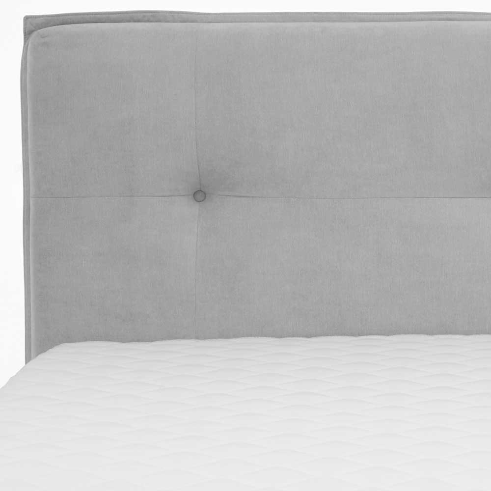 Hellgraues Boxspringbett mit Stauraum in 180x200 - Zita