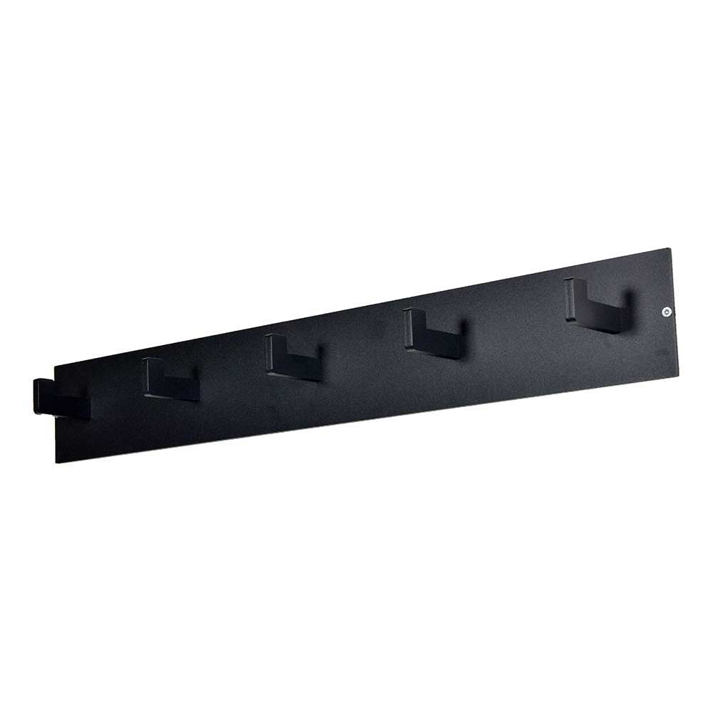 Stahl Garderobe Hakenleiste in Schwarz - Sefino
