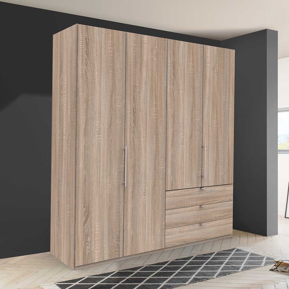 Falttüren-Schlafzimmerschrank mit drei Schubladen - Zayun