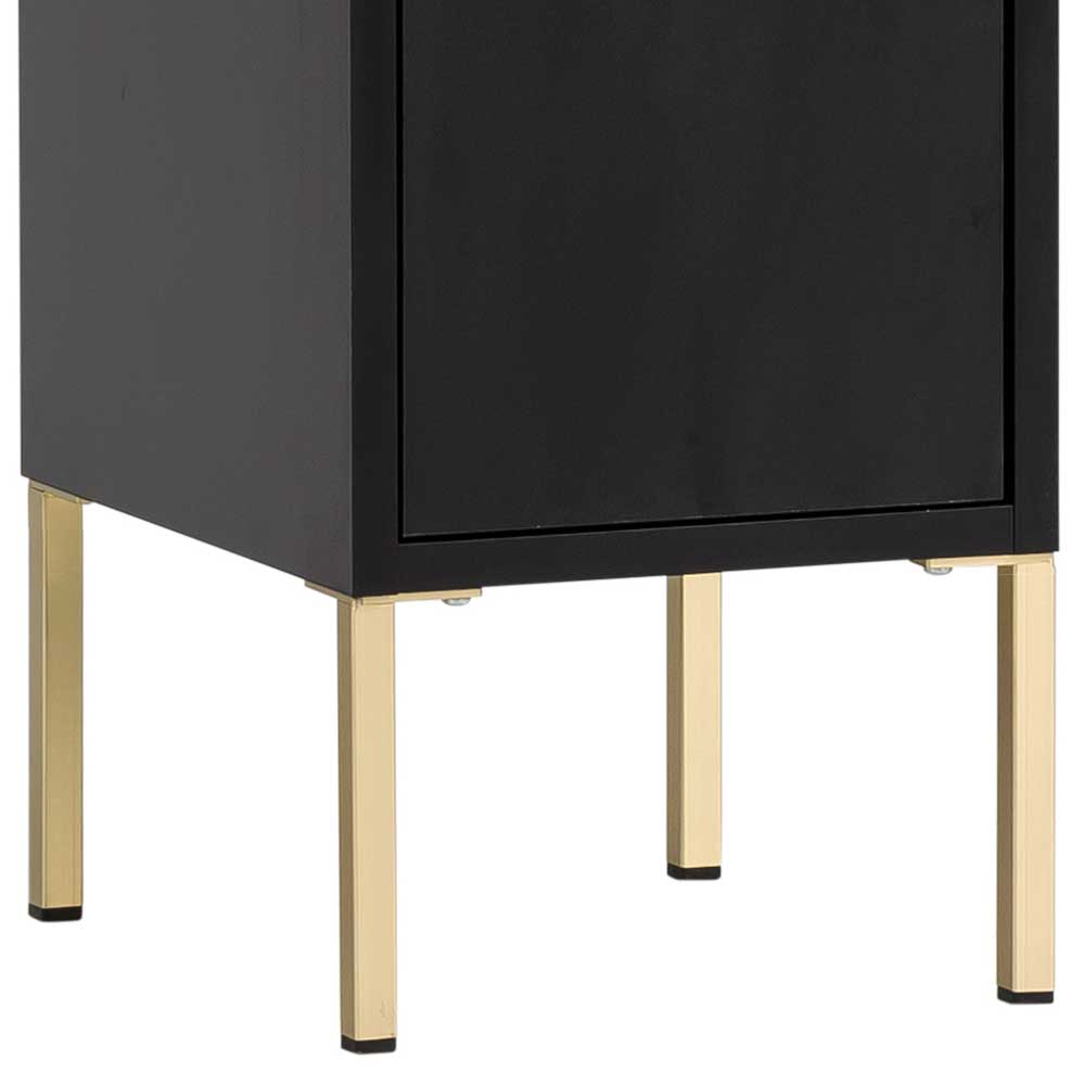25x155x30 1-türiger Badezimmerschrank in Schwarz - Vulcanisa