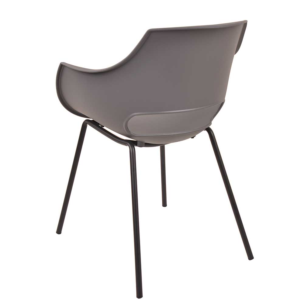 Schalen Essstuhl in Grau & Schwarz - Nadele (2er Set)