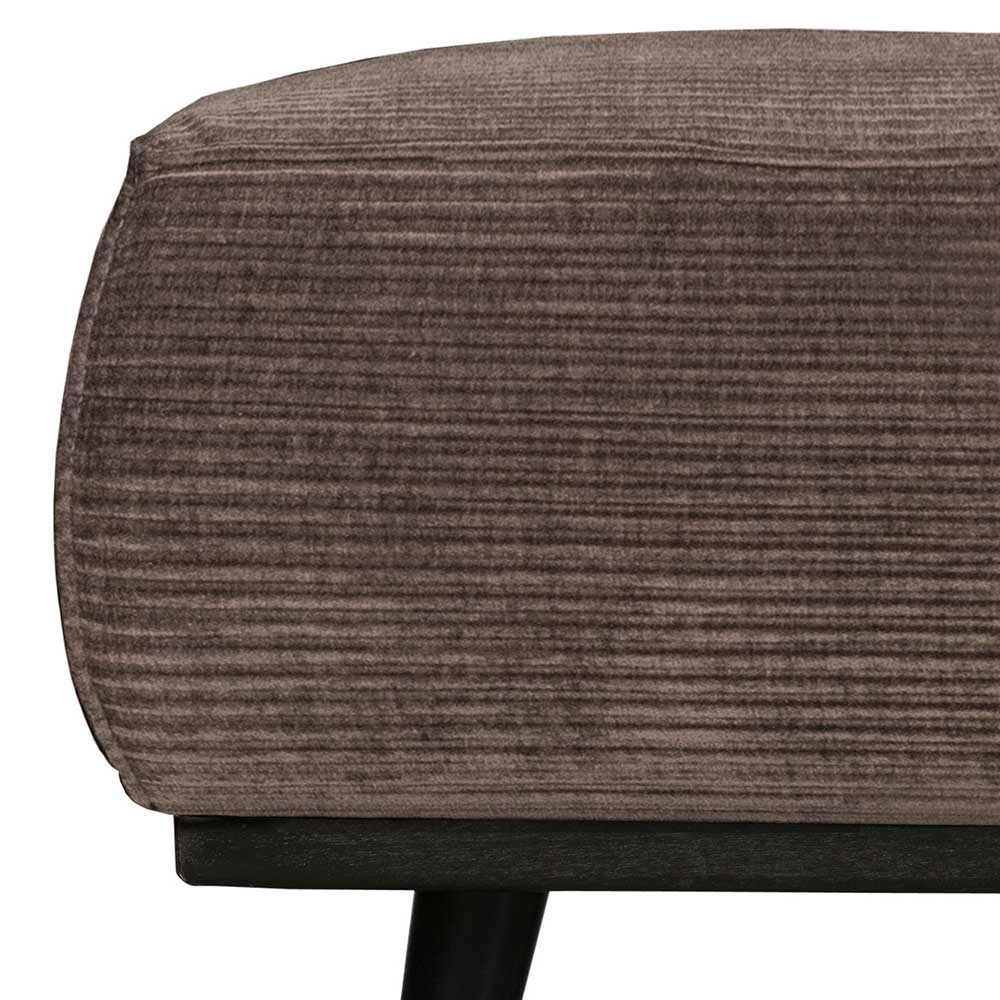 Taupe Strukturstoff Polsterung des Wohnzimmer Hockers mit abgerundeter Kante – Jemain