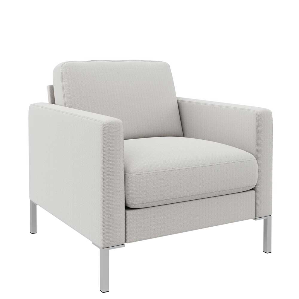 Wohnzimmer Sessel in Creme und Silber - Calaccio