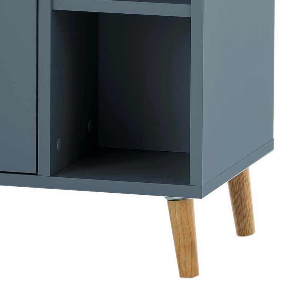 Waschbeckenschrank in Petrol Blau & Eiche - Matrera