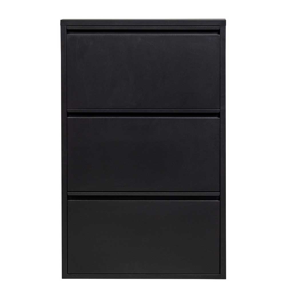Schwarzer Schuhschrank mit drei Klappen f
den Flur – Matic