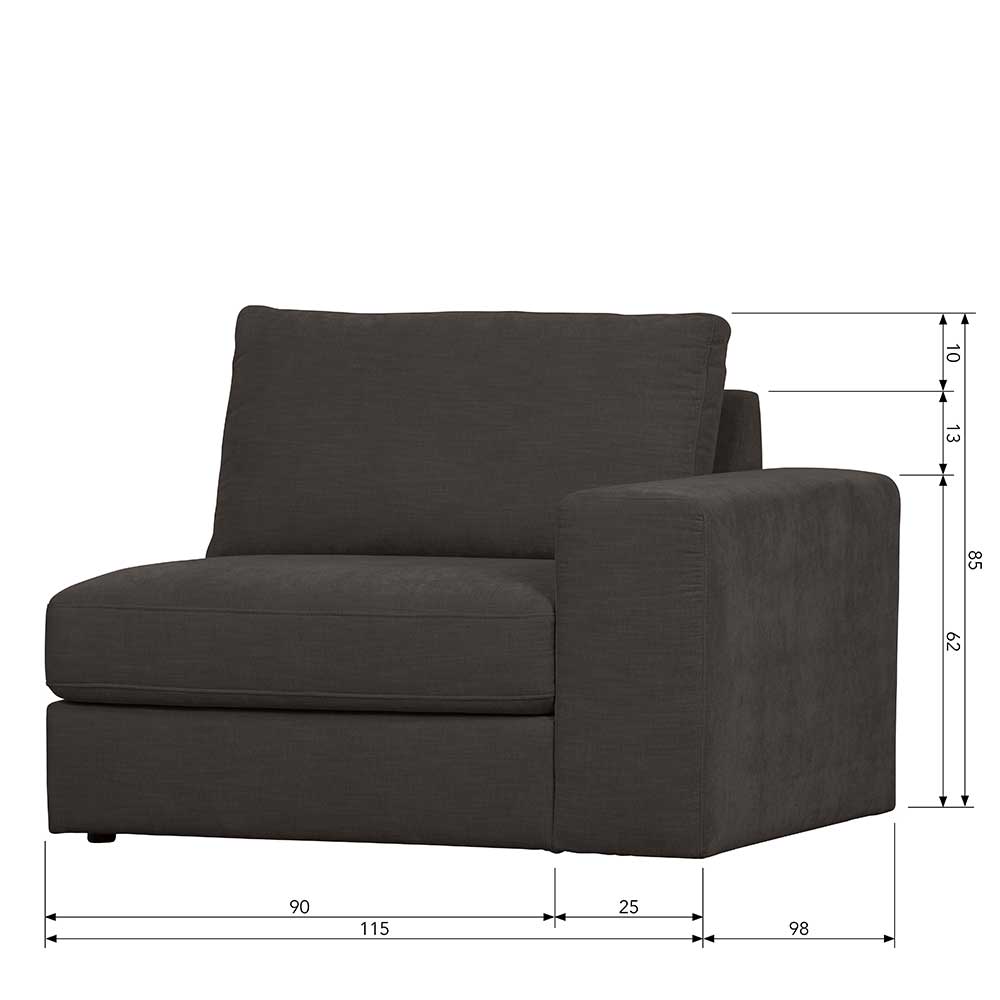 Abschlusselement Modulsofa mit Armlehne rechts - Jilatov