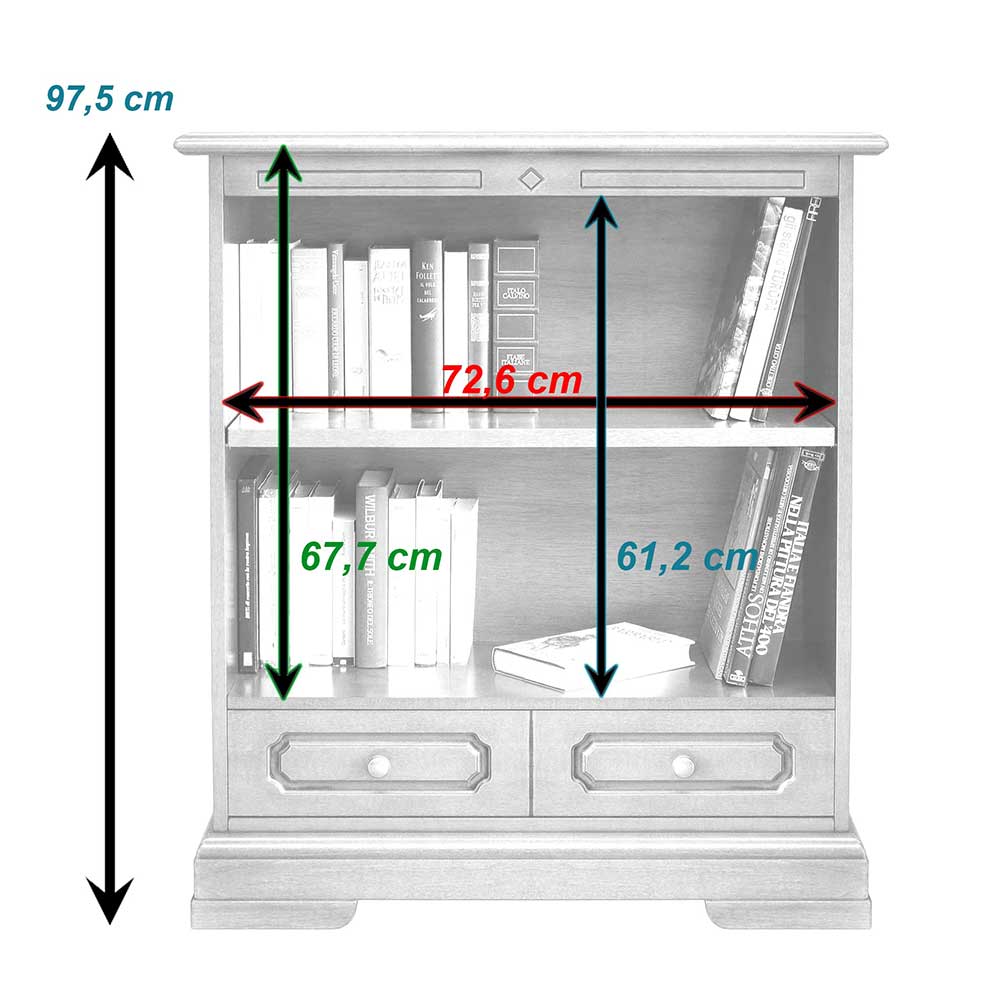 84x98x34 Kompaktes Regal in Nussbaumfarben - Kimms