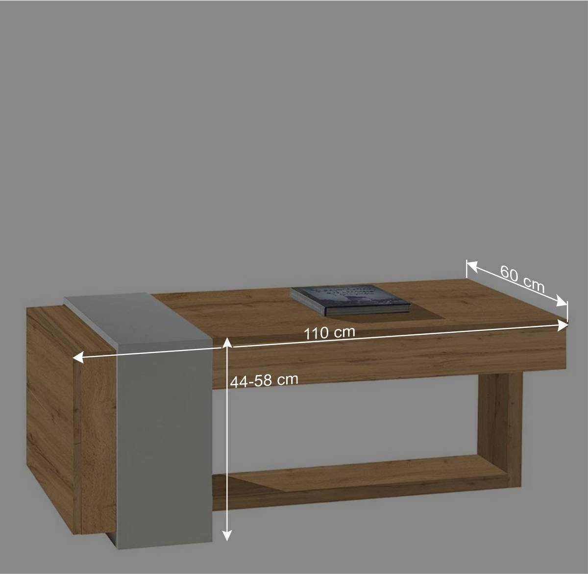 Wohnzimmer Tisch mit Tischplatte zum Hochklappen - Lili