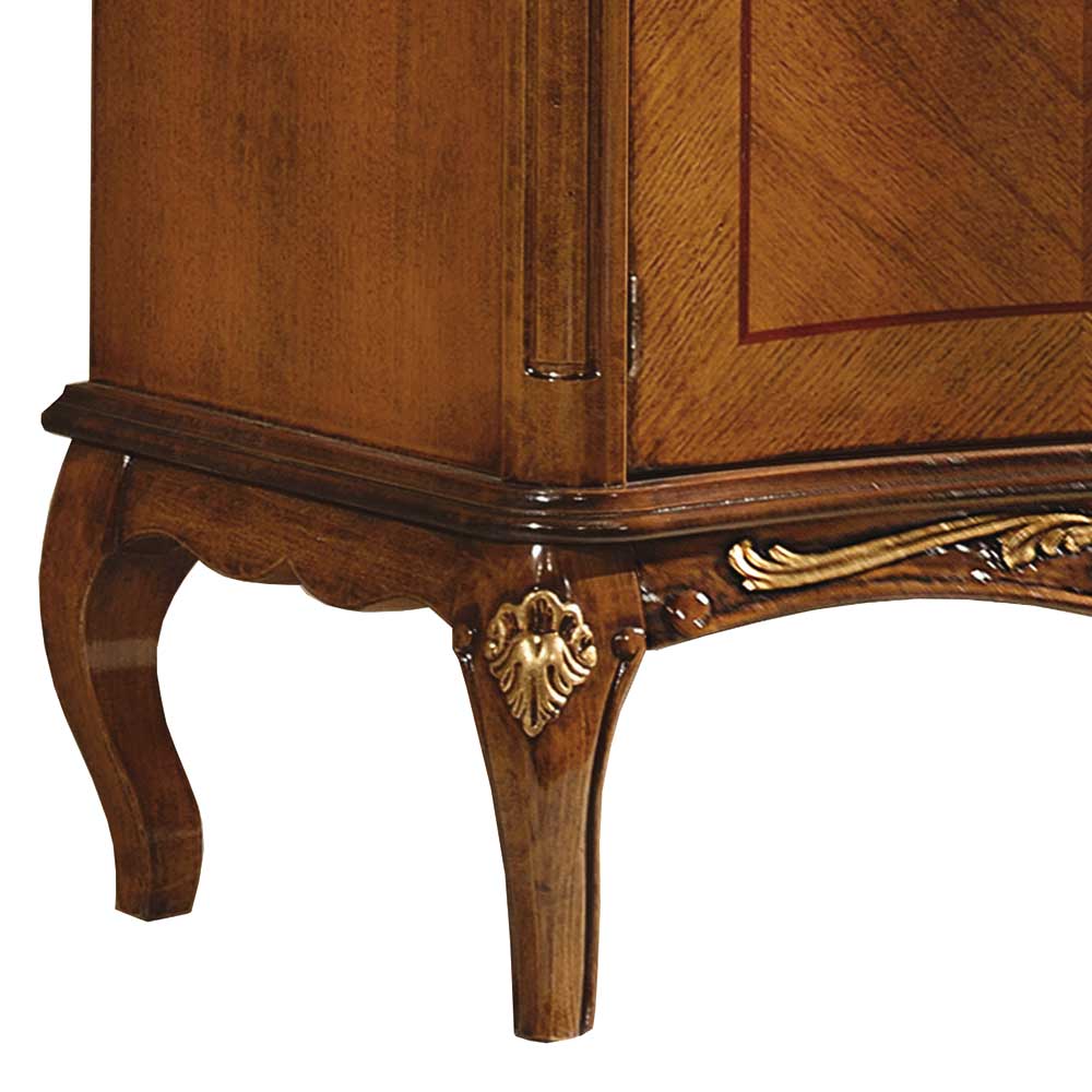100 cm hohes Sideboard in Nussbaum & Gold - Aciara