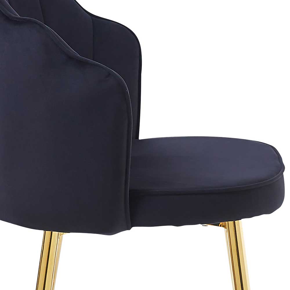 Barhocker mit Muschel Lehne in Schwarz - Geniale (2er Set)