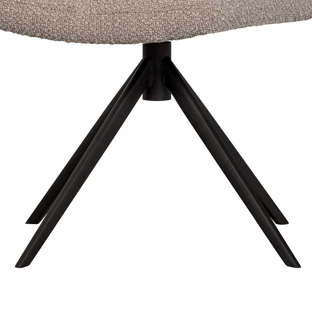Drehbarer Polsterstuhl aus Boucle Stoff in Beige - Magan