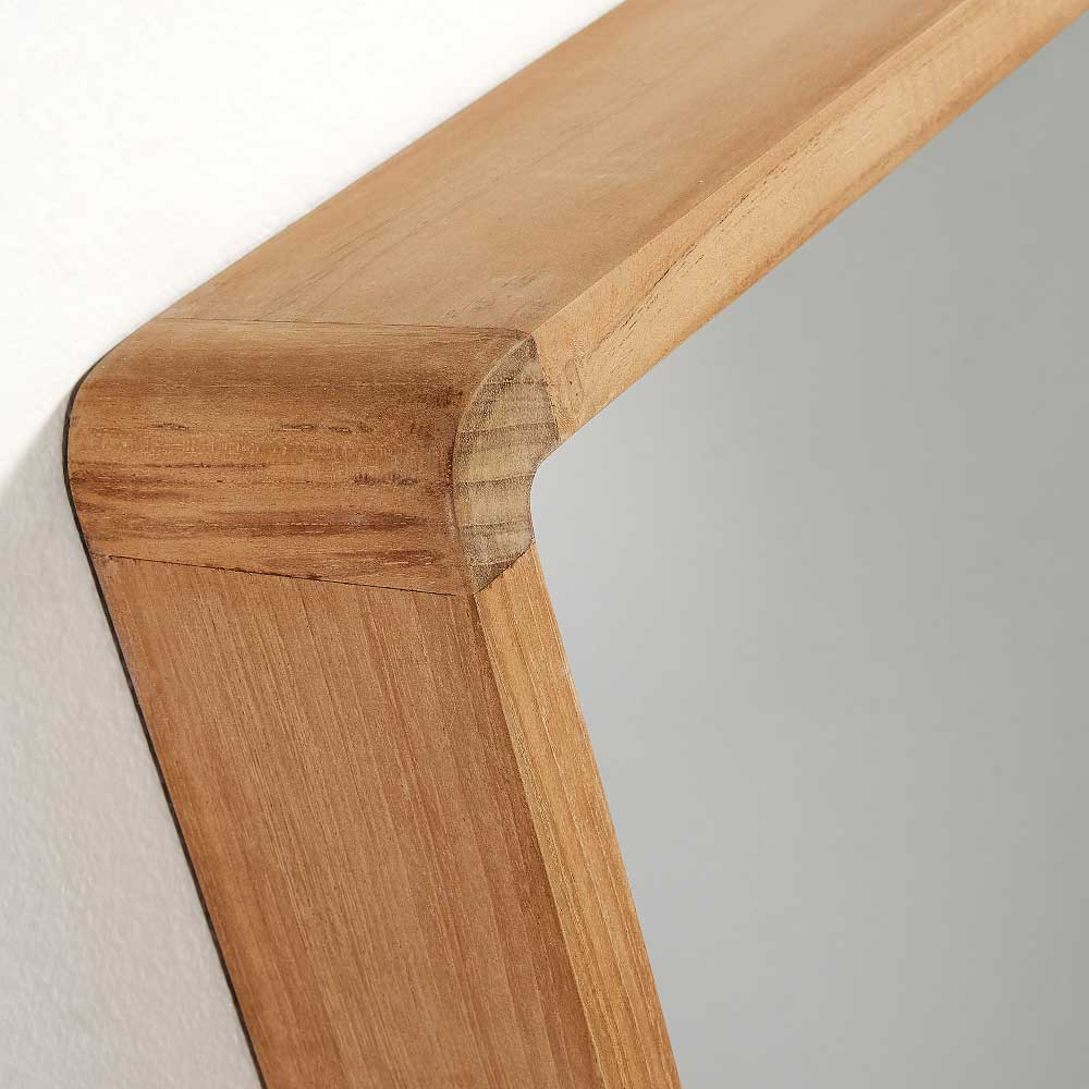 80x65 Badezimmerspiegel mit Teak Holz - Tiranny