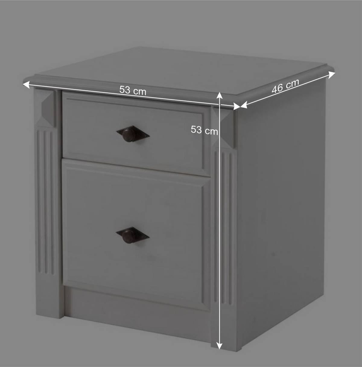 Doppelbett aus Kiefer in Weiß - Kazanova (dreiteilig)