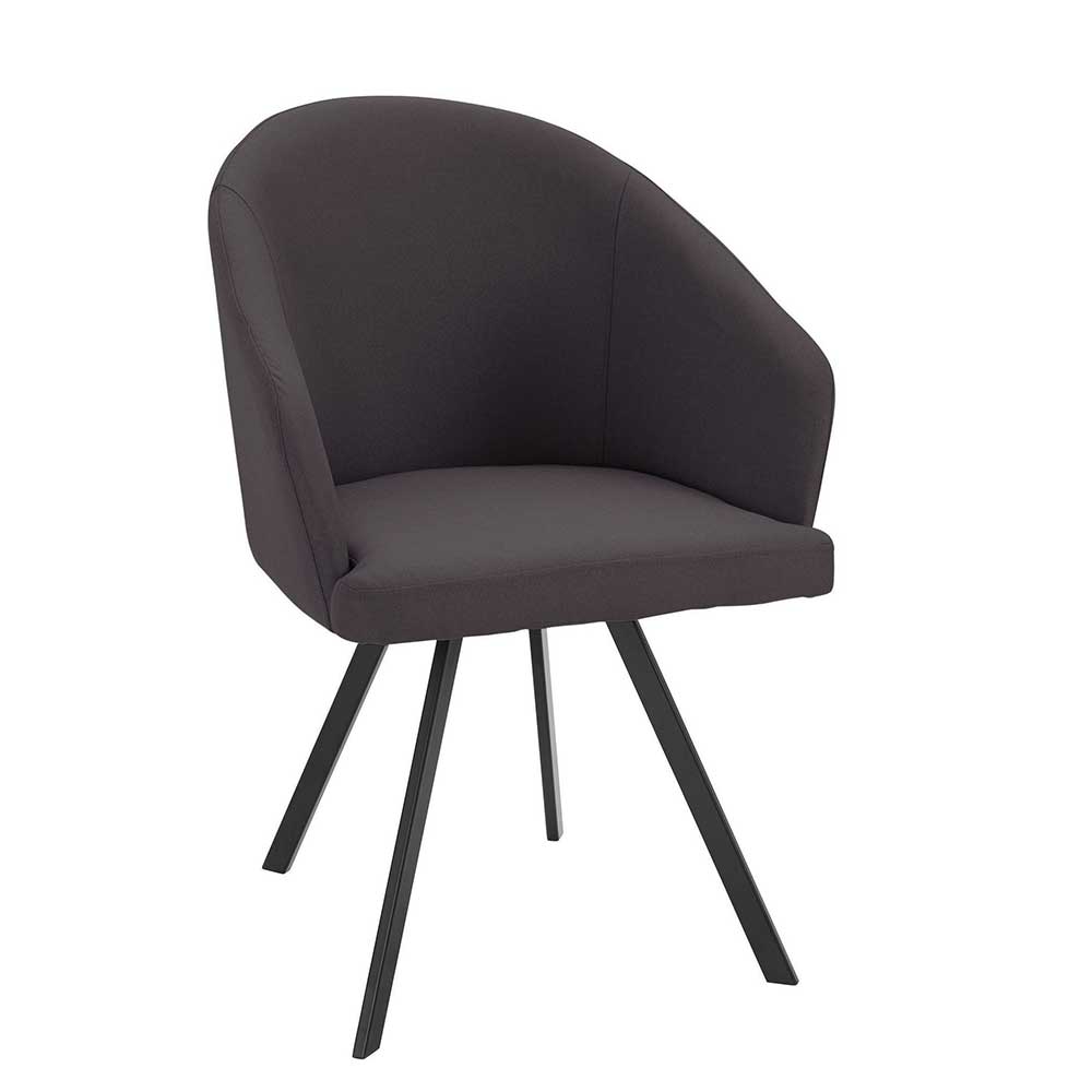 Moderne Tischsessel halbrund in Grau - Cianova (2er Set)