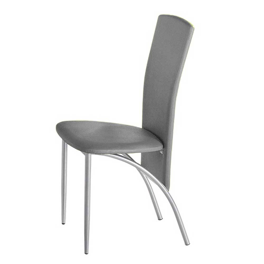 Hochlehner Stühle in Grau & Alu - Bobila (4er Set)
