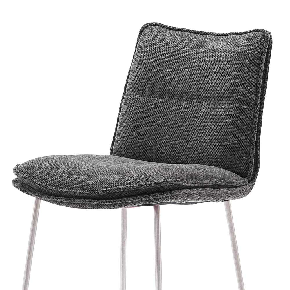 Barhocker mit Lehne in Anthrazit - Duckey (2er Set)