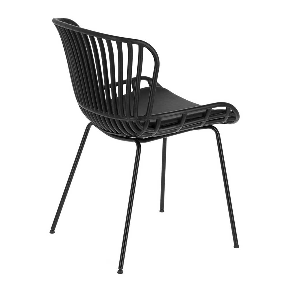 Schwarze Esszimmerstühle mit Polster - Pavias (4er Set)