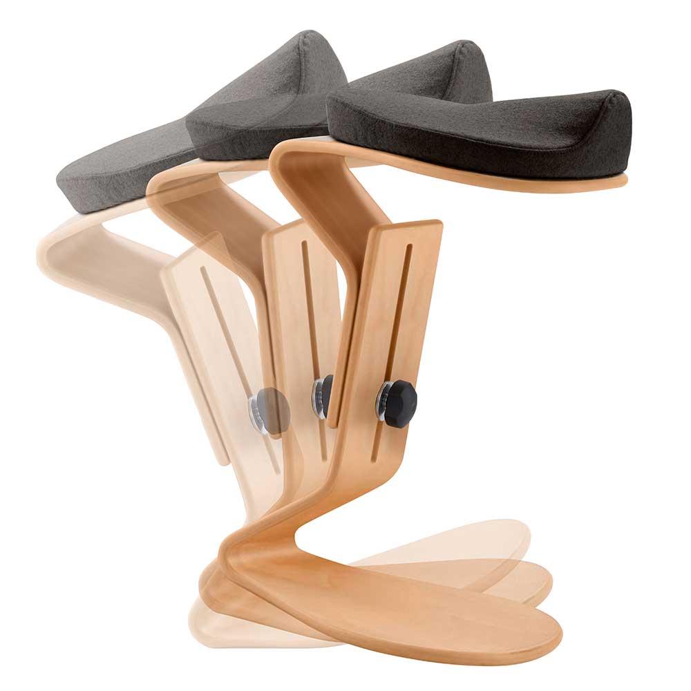 Ergonomischer Holz Hocker variabel einstellbar - Carinna