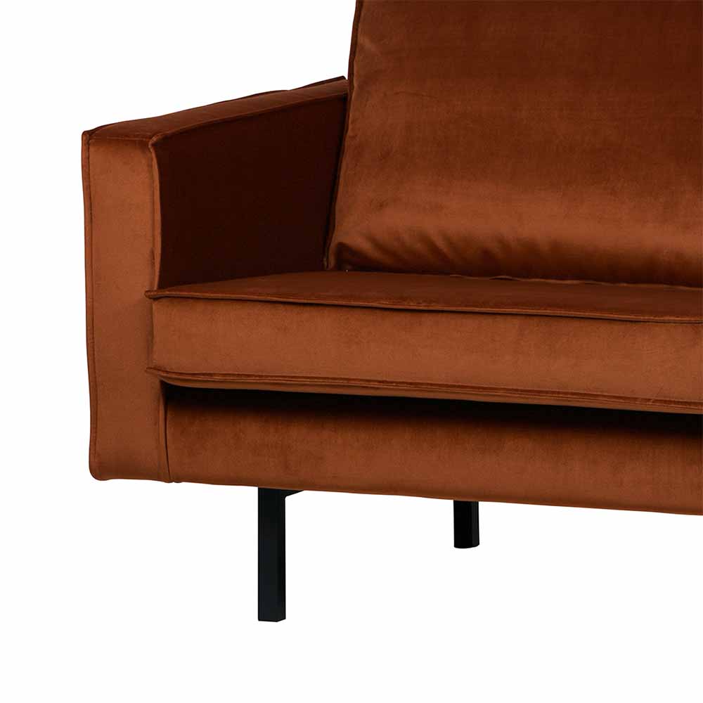 Zweisitzer-Sofa Naryon mit Samtbezug in Rostfarben