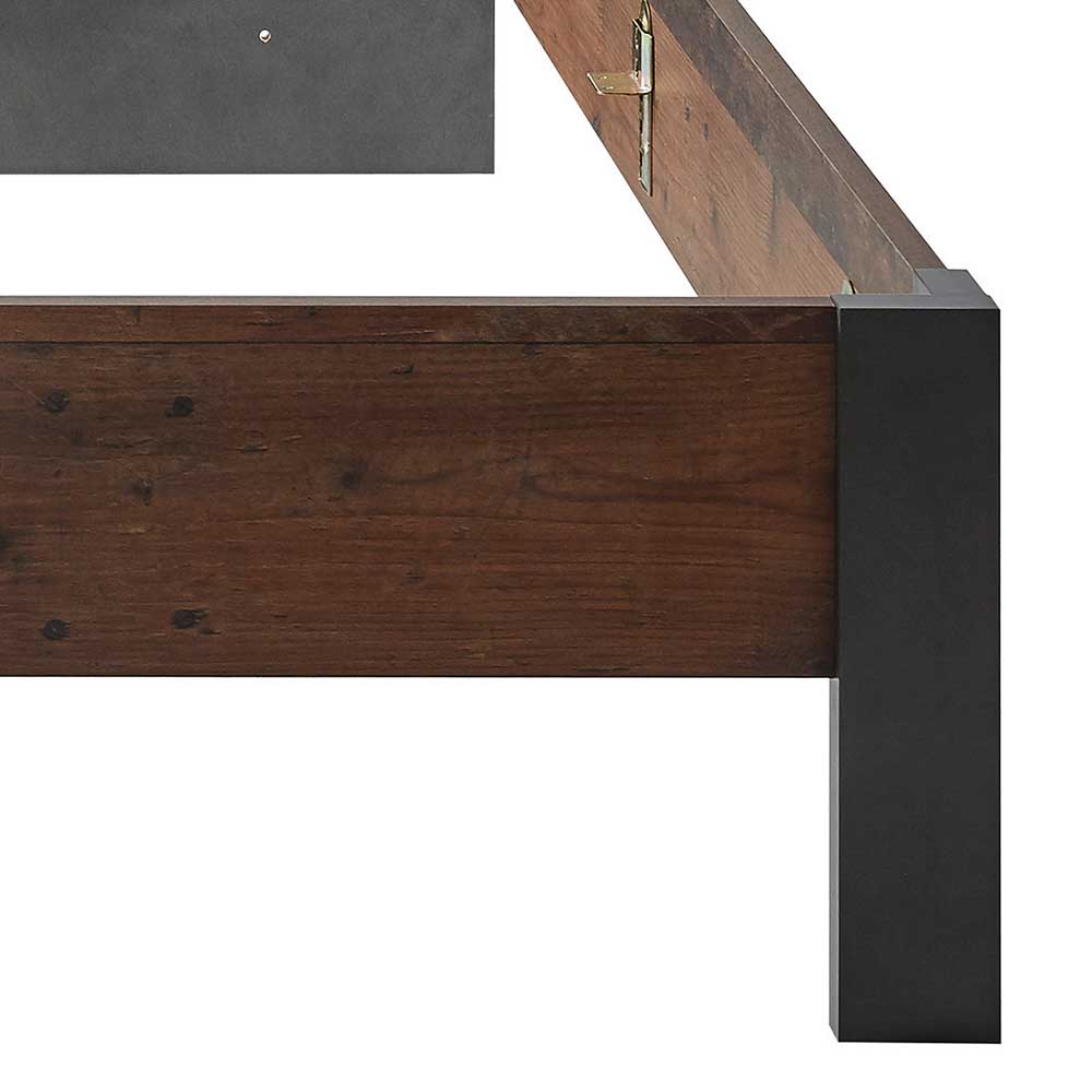 140x200 cm Bett in Dekor Holz Antik - Timuras