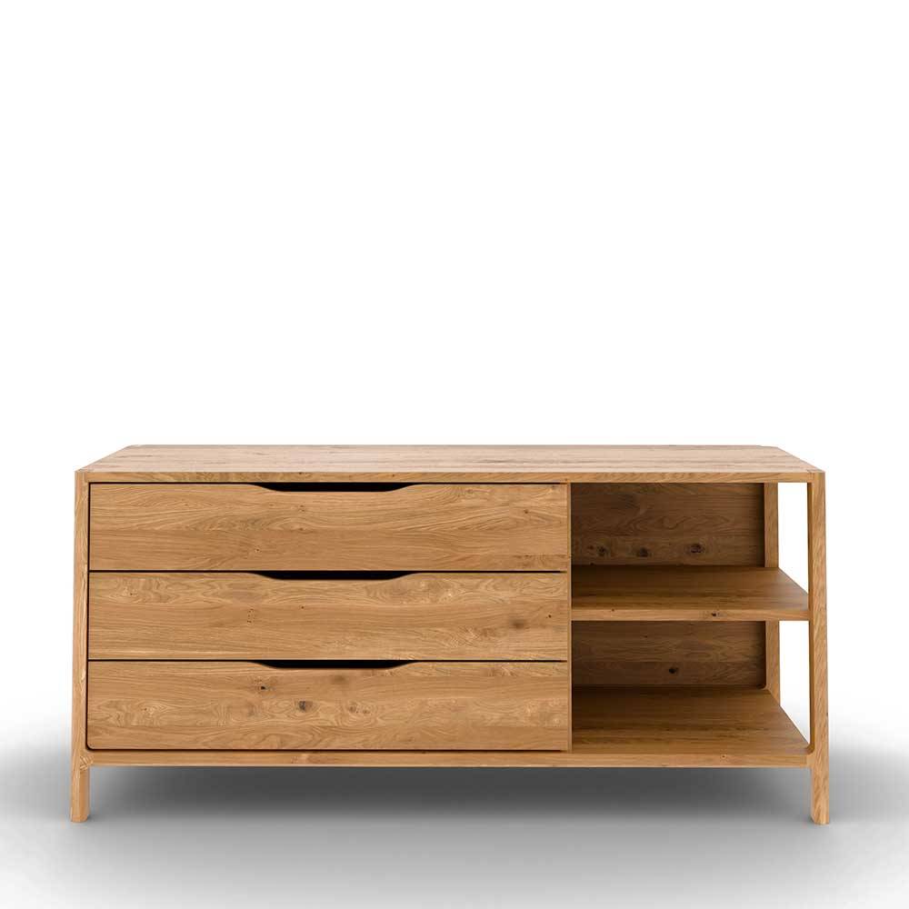 64 cm hohes Sideboard aus Wildeiche massiv - Laida