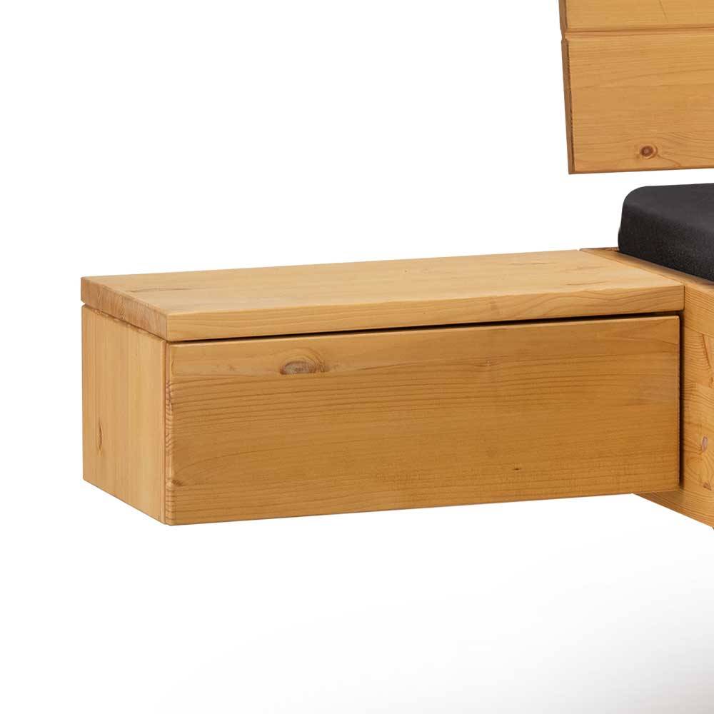 Schwebende Nachtkonsole mit integrierter Schublade aus Kiefer Massivholz f\u00fcr das Schlafzimmer \u2013 Newston