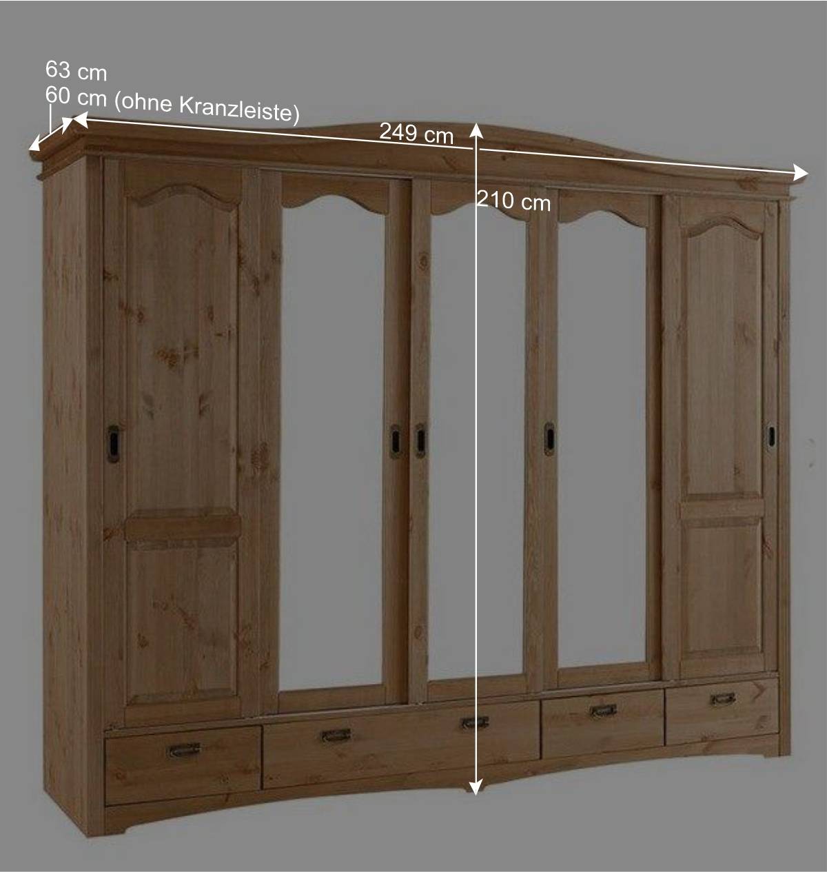 Holz Landhaus Schrank mit Schiebetüren - Vocoja