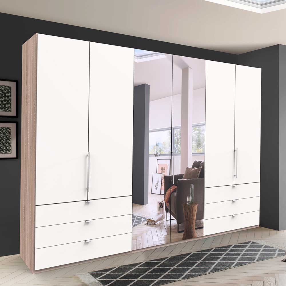 Moderner Falttüren-Kleiderschrank mit Spiegel - Vaclyn