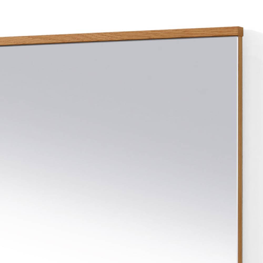 Detail des Spiegelrahmens aus heller Eiche Bianco f r Flur und Wohnzimmer Barcelos