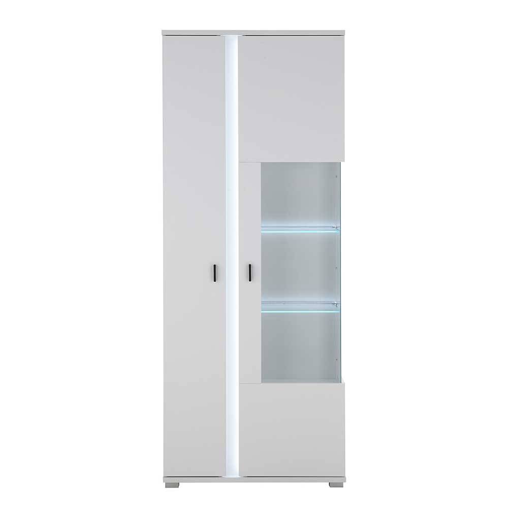 Weiße Vitrine mit LED Beleuchtung - Tirol
