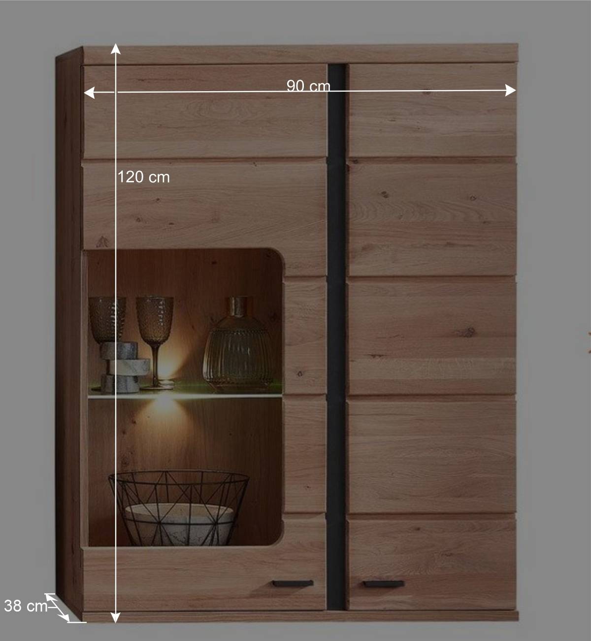 Hängevitrine mit LED Beleuchtung - Mattadore