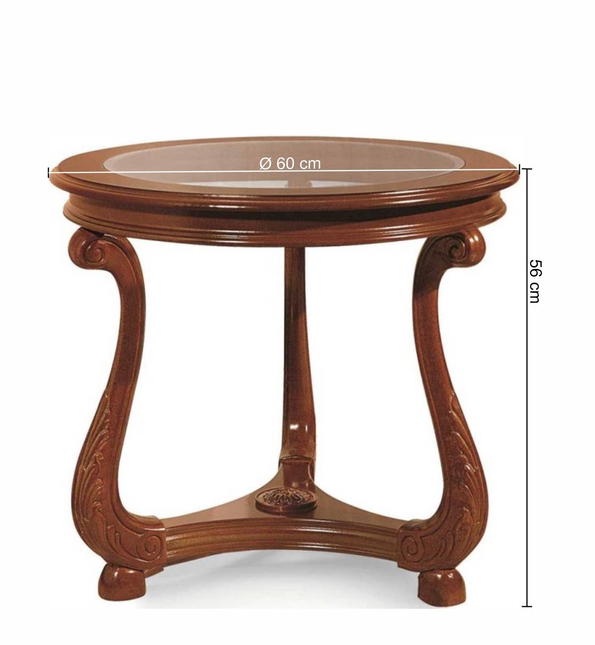 60x56x60 Glas Beistelltisch im Italienischen Design - Vibon