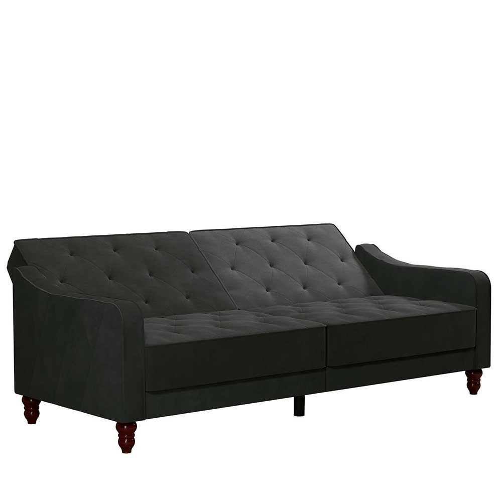 Samtsofa mit Bettfunktion in Dunkelgrau - Rubanina