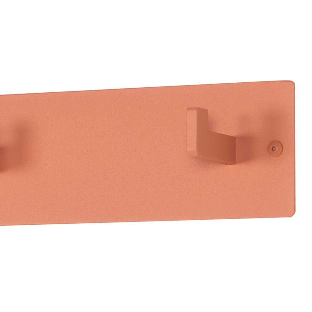 Rechter Bereich der terracotta Wandgarderobenleiste aus Stahl mit Haken – Ranini