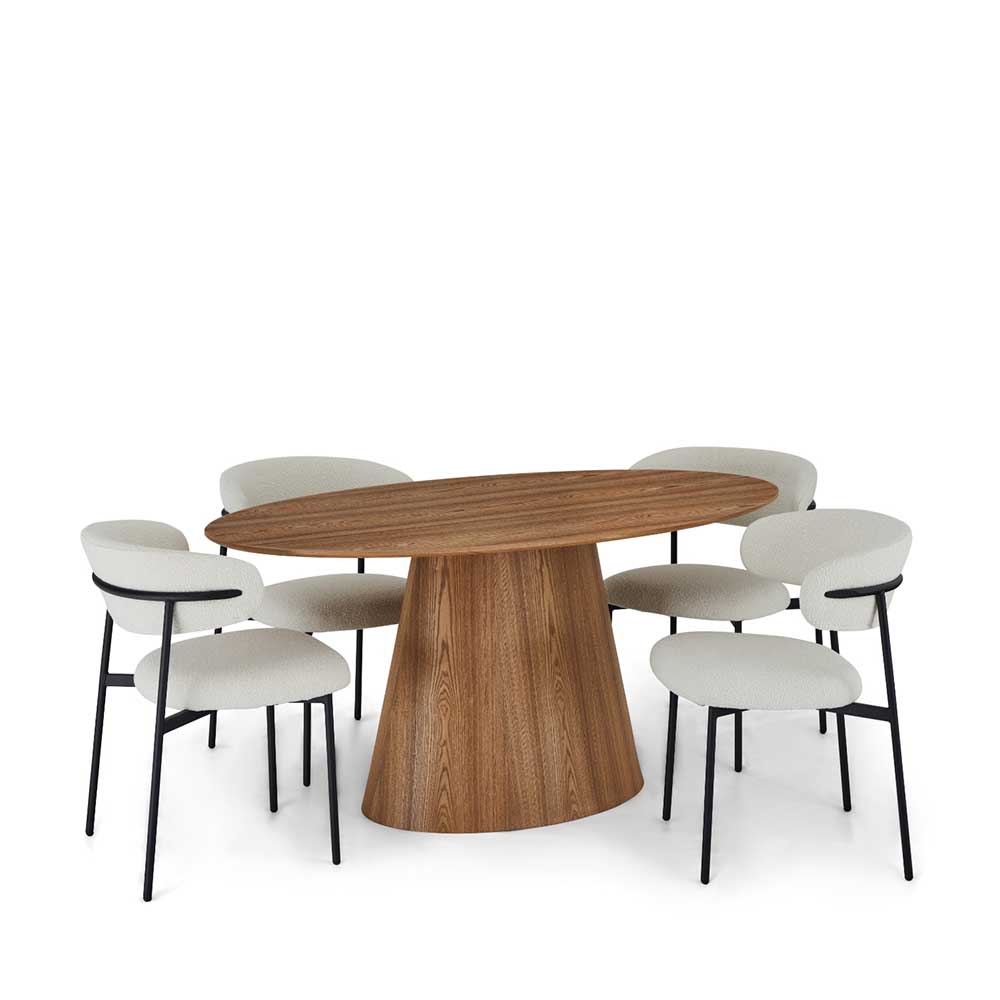 Ovaler Esszimmer Designtisch in Eiche Furnier - Bean