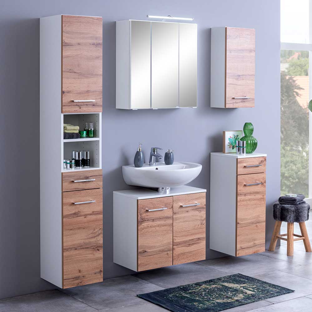 30x97x35 Badschrank mit Schublade & Tür - Tonra
