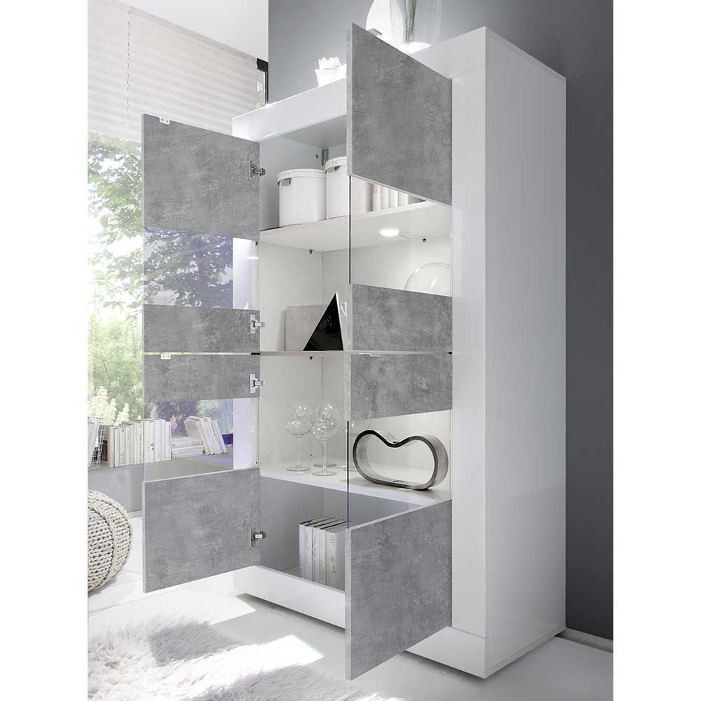 Wohnzimmerschränke in Beton Optik - Narandu (zweiteilig)