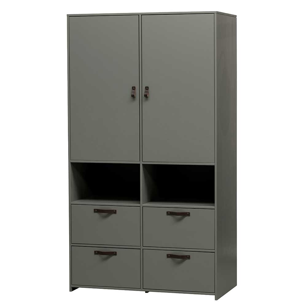 103x185x40 Jugendzimmer Schrank in Graugrün - Daraon