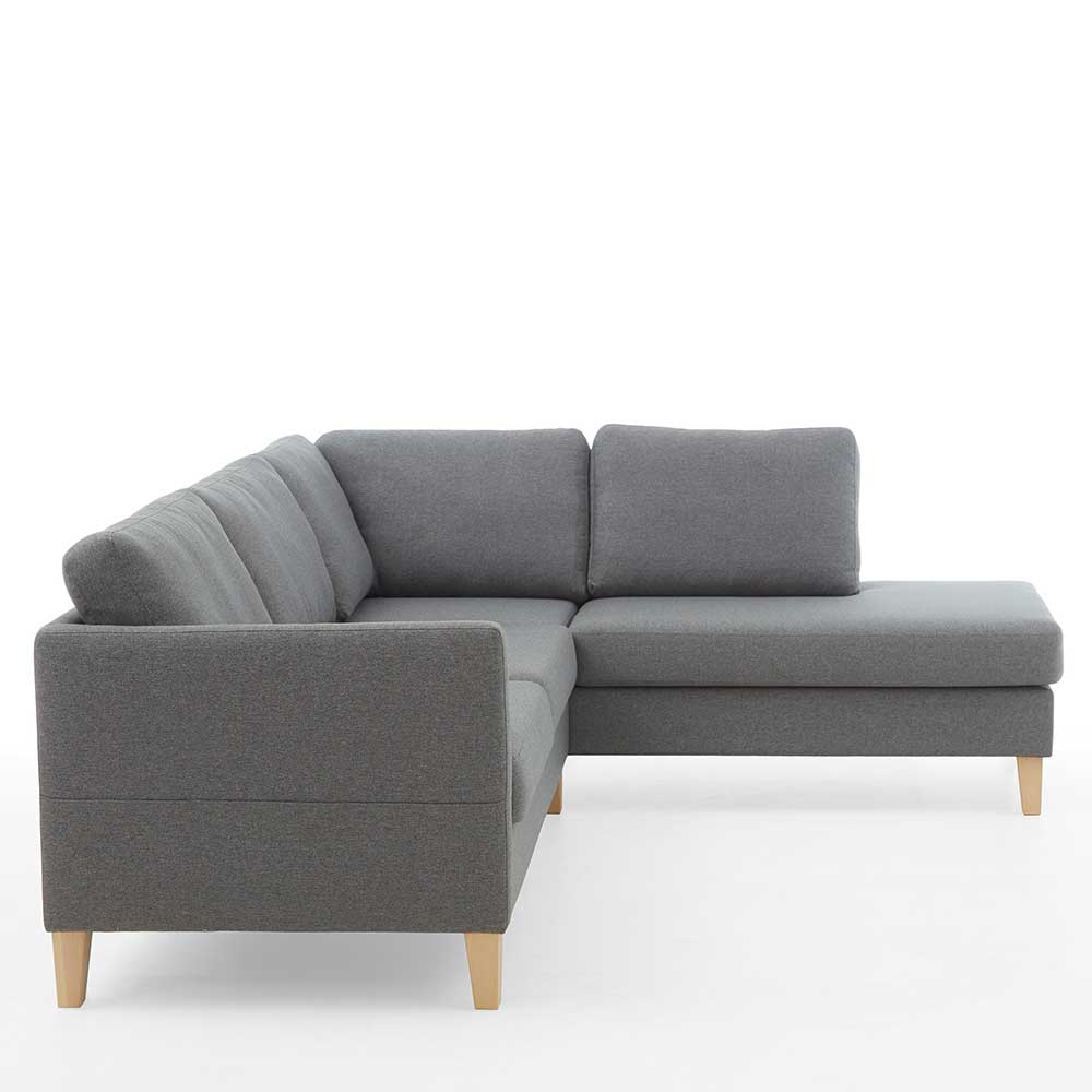 Ecksofa in Grau Stoff - Dreisitzer - Donnsai