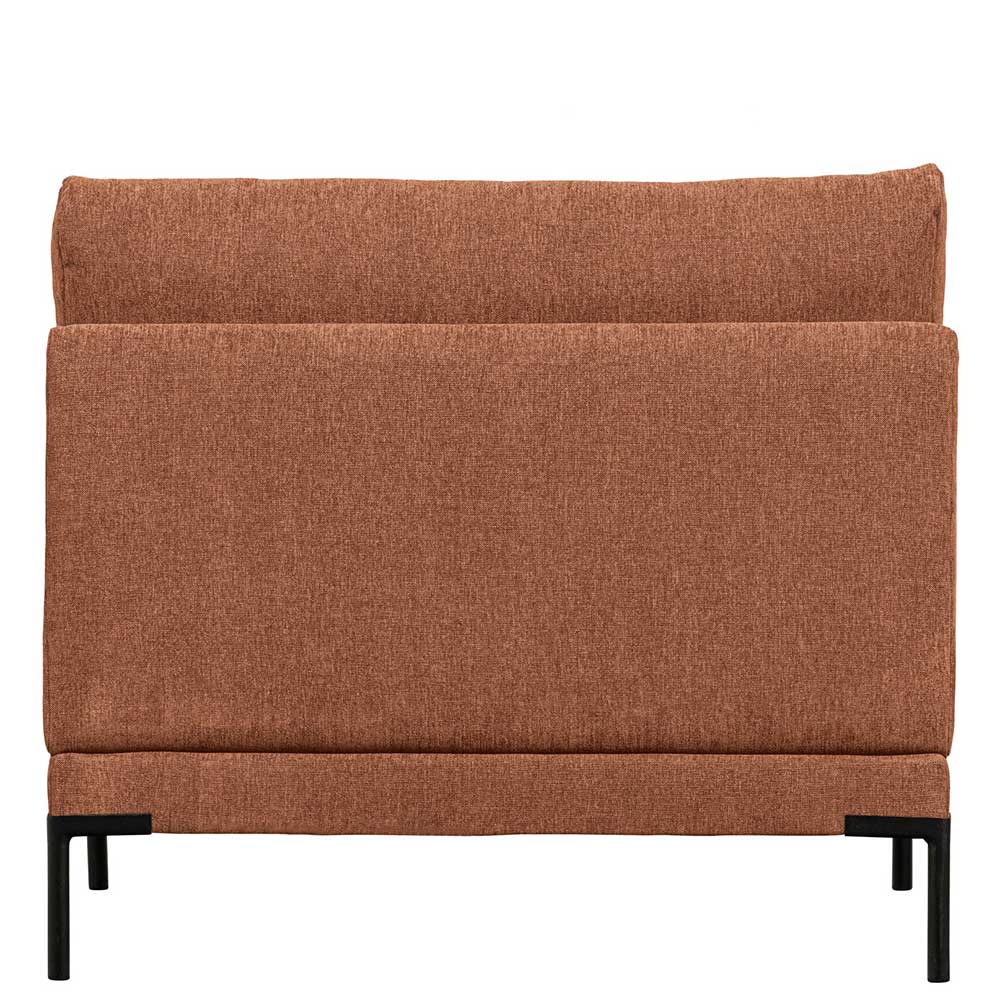 Modulsofa Element in Rost Braun Chenille von hinten mit gerader Rückenlehne – Brixx