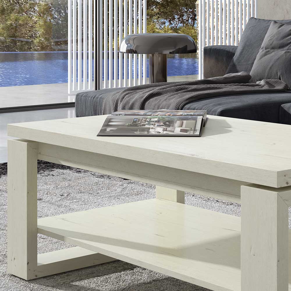 Höhenverstellbarer Wohnzimmertisch in Creme - Anoek