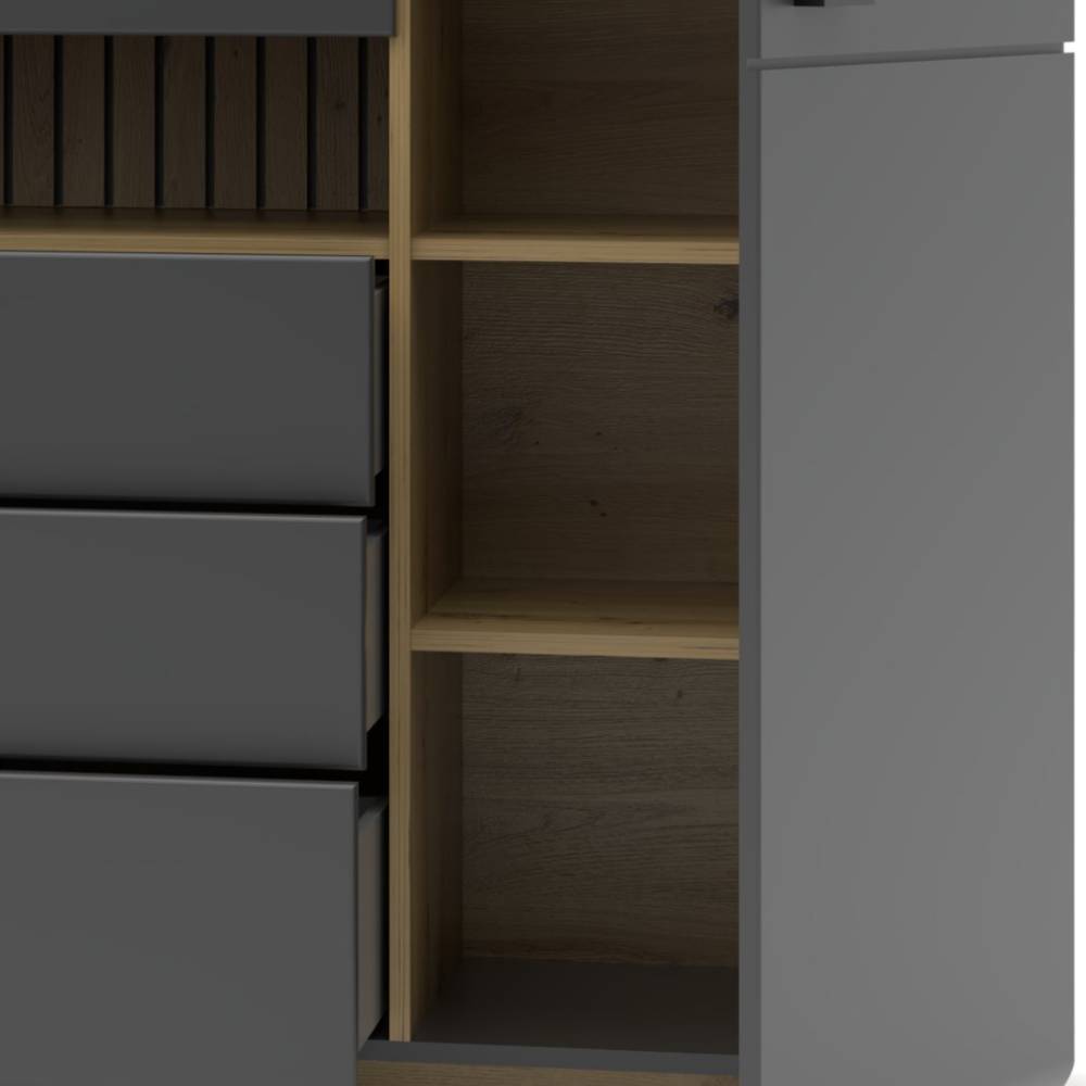 Sideboard in mattem Dunkelgrau - Azar