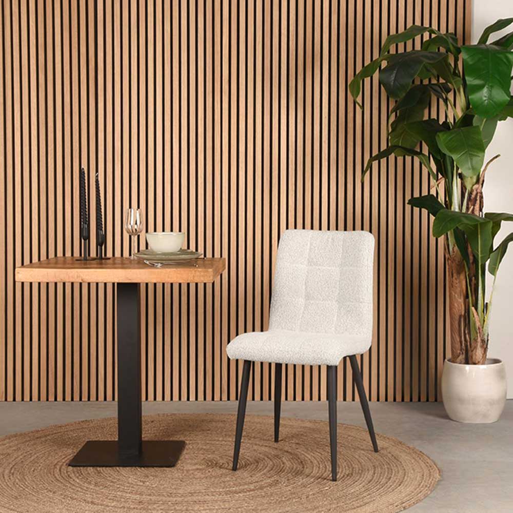 Scandi Chic Polsterstuhl in Champagner Boucle - Acapelca