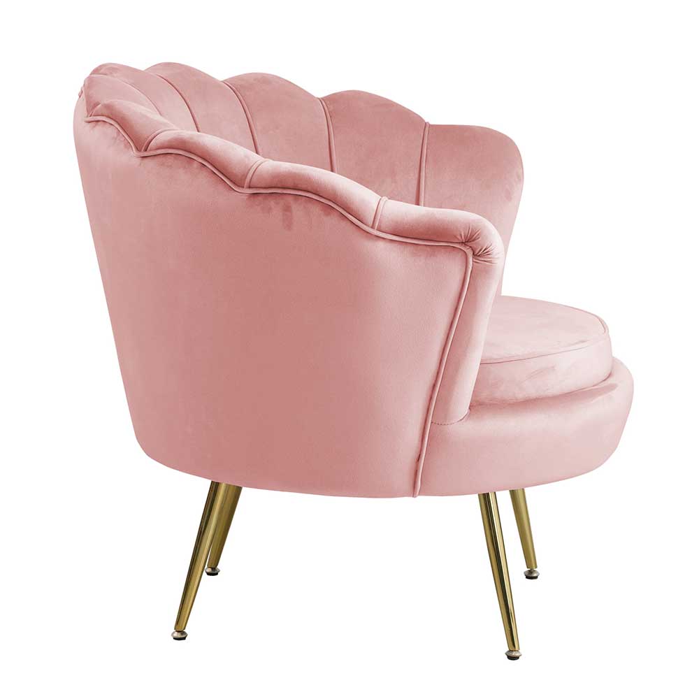 Muschel Loungesessel in Rosa & Gold - Intiatos