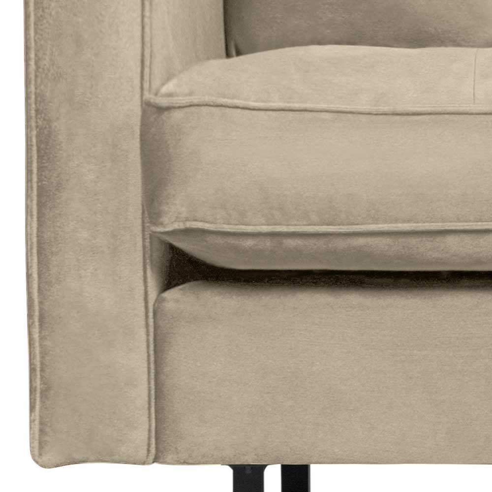Gemütlicher Polstersessel mit weichem Khaki Samt Bezug und bequemen Sitzkissen – Afeiro