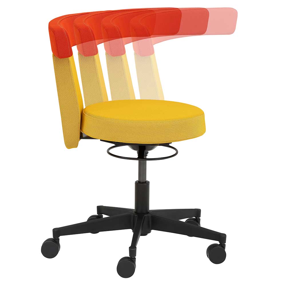 Funktioneller Drehhocker in Gelb & Orange - Marony