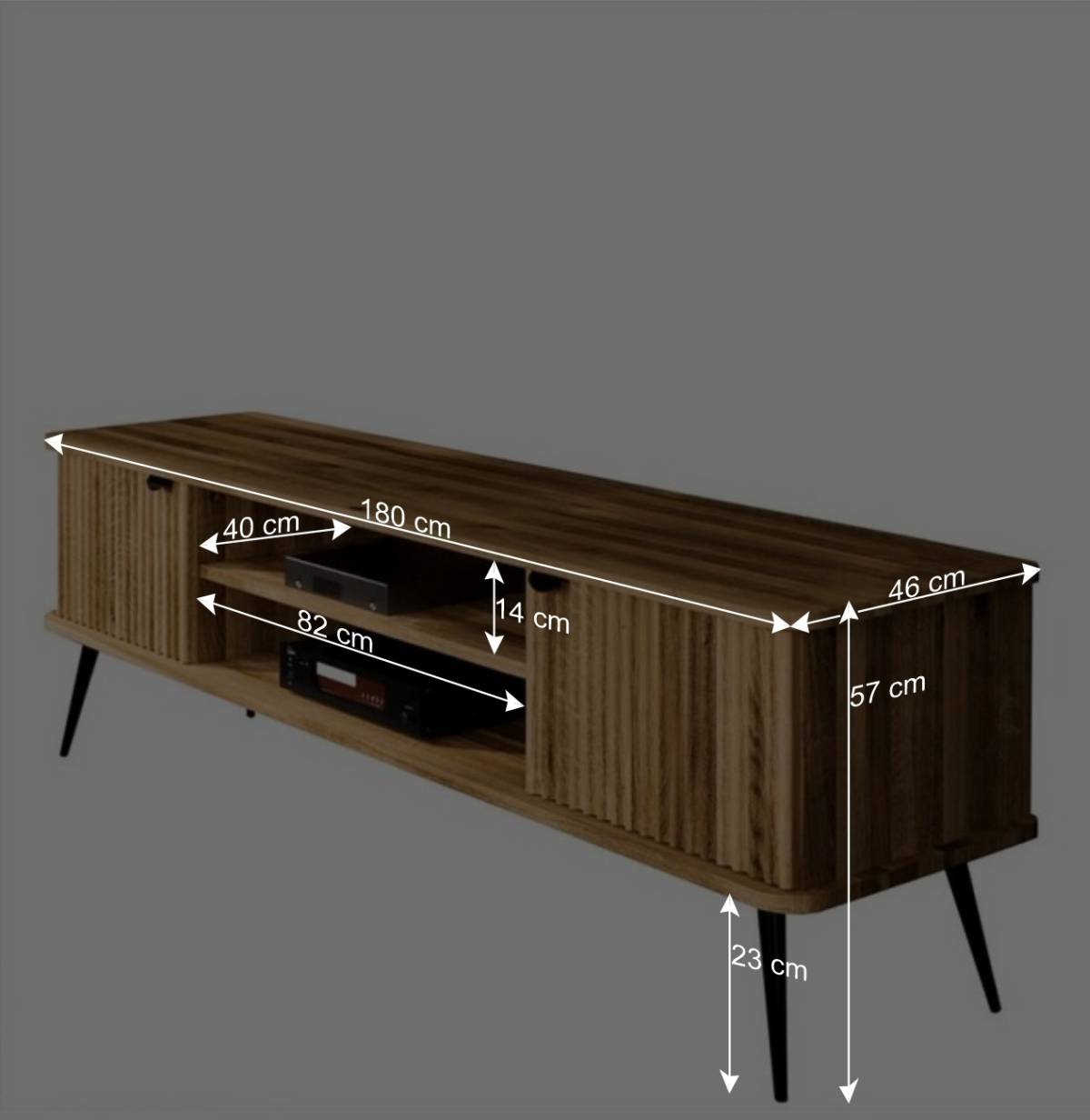 180x57x46 Fernseher Unterschrank aus Wildeiche - Casarius