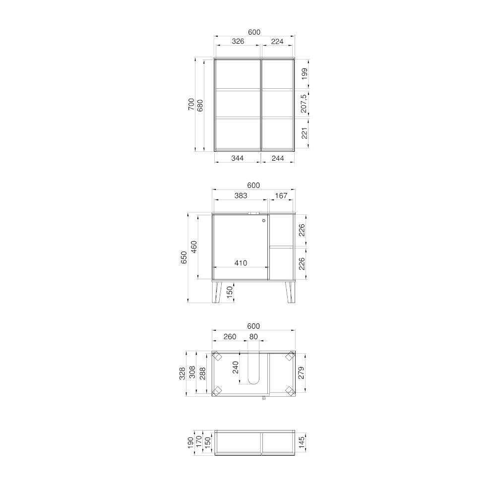 Waschplatz Möbelkombination modern - Naviron (zweiteilig)