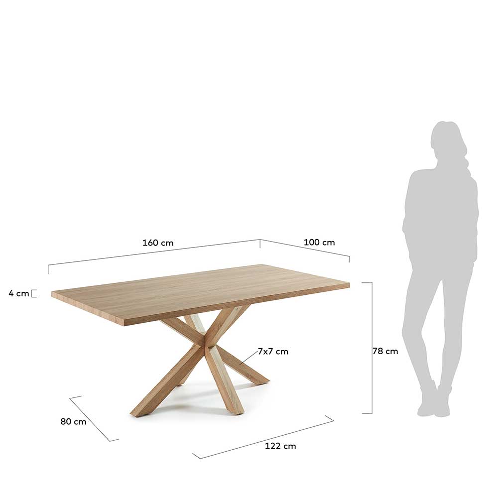 160x100 Esszimmer Tisch mit Spider Gestell - Ammie
