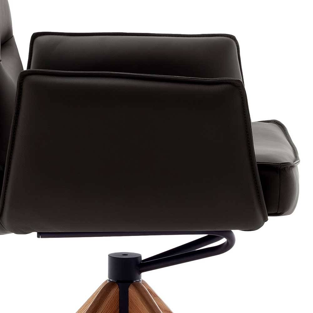 Leder Tischsessel mit Taschenfederkern - Zarodrana (2er Set)